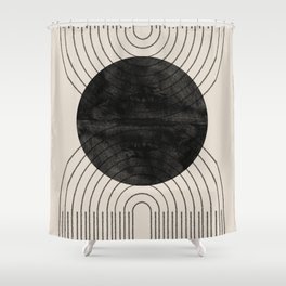 Black Geometric Arch Shower Curtain
