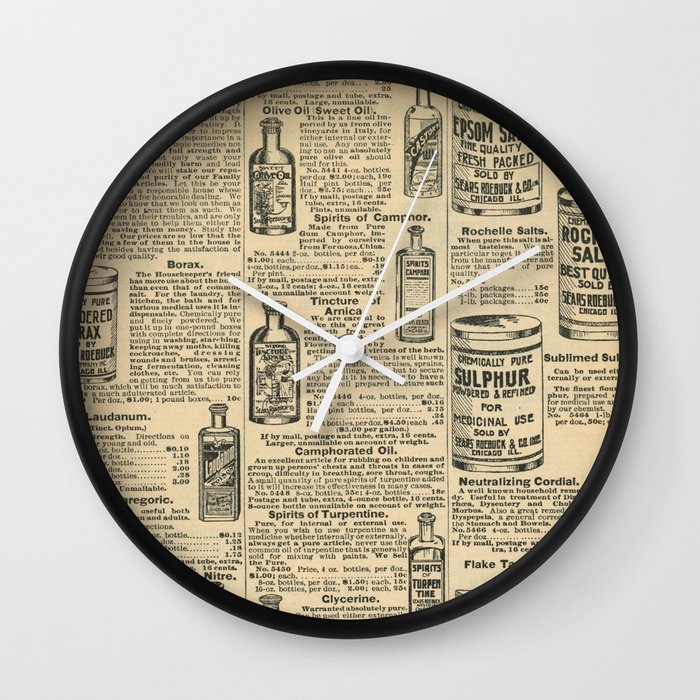 Vintage Catalogue Wall Clock By Nlmiller07art Society6