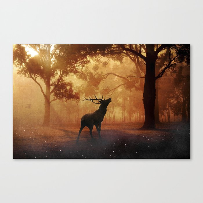 Elk in a Forest Canvas Print