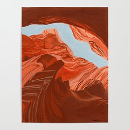 Antelope Canyon Desert Painting Poster