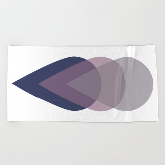 Scandinavian BLUE PURPLE MAUVE Drops Beach Towel
