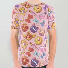 magical girl lover sailor moon pattern All Over Graphic Tee