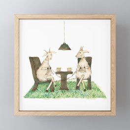 Sheep knitting Framed Mini Art Print