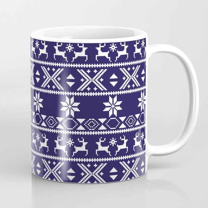 Fair Isle Blue  #Christmas Coffee Mug