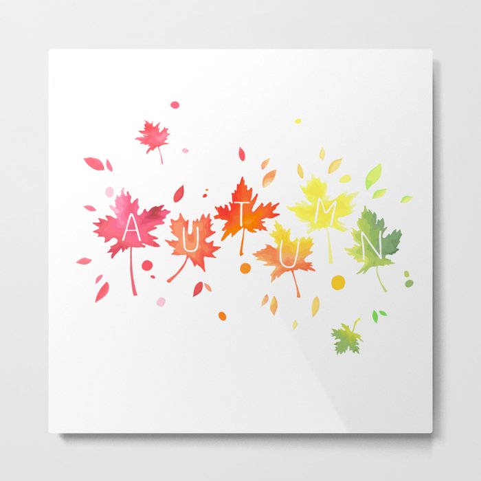 Beautiful Autumn tipography. Vibrant colors. Metal Print