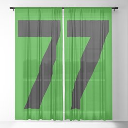 Number 7 (Black & Green) Sheer Curtain