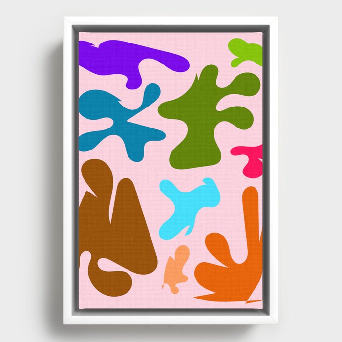 4 Henri Matisse Inspired 220527 Abstract Shapes Organic Valourine Original Framed Canvas