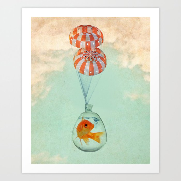 parachute goldfish Art Print