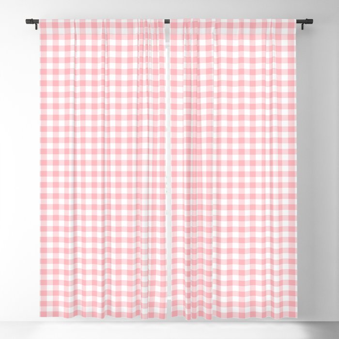 Pink Gingham Blackout Curtain