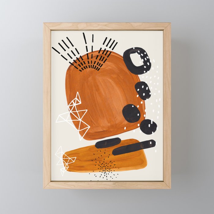 Fun Mid Century Modern Abstract Minimalist Vintage Brown Organic