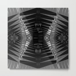 B & W Stained Glass - Hour Glass Accordian Metal Print | B W, Fractalart, Triangle, Silvergray, Graphicdesign, Contemporaryart, Masculine, Accordian, Stainedglasswindow, Geometry 