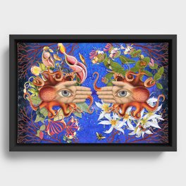 Octopus Floral Fantasy Framed Canvas