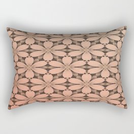 Abstract Modern Daisies on Checkerboard Persimmon Rectangular Pillow
