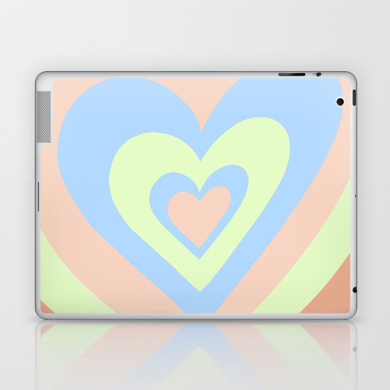 Love Power -  orange, lime green, retro blue Laptop & iPad Skin