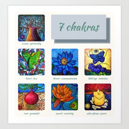 All Seven Chakras -Malawian Series Art Print
