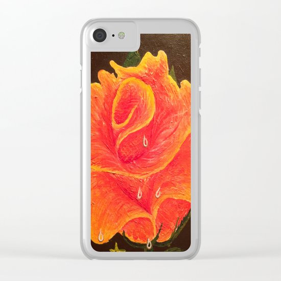 Orange Dream Rose in Acrylic Clear iPhone Case