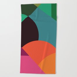 Pink Sunsets Geometric Abstract - Bybrije Beach Towel