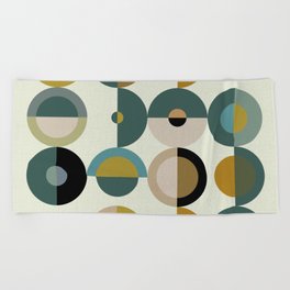 mid century modern geometric art Beach Towel