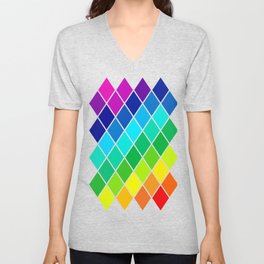 Tetrahedral Rainbow V Neck T Shirt