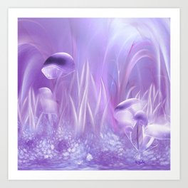 The Cradle of Light Art Print | Rgiada, Cradle, Bright, Purple, Digital, Purity, Mysterious, White, Lilac, Tranquility 