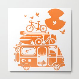Funny family vacation camper Metal Print | Skateboard, Gone, Camper, Digital, Summer, Vacation, Explore, Paddleboarding, Familyvacation, Graphicdesign 