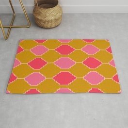 60s 70s Retro Ethnic Pattern Area & Throw Rug