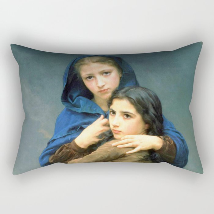 William-Adolphe Bouguereau "L'Orage (The Storm)" Rectangular Pillow