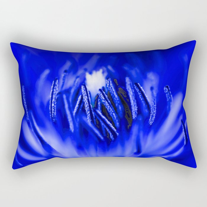 Inside A Blue Flower Rectangular Pillow