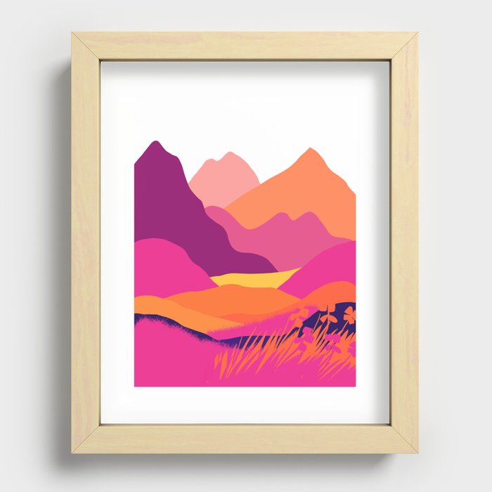 Pink Hills Recessed Framed Print