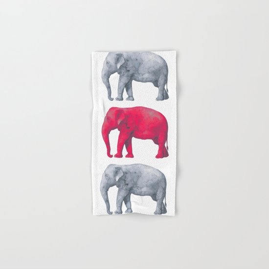 Elephants Red Hand & Bath Towel