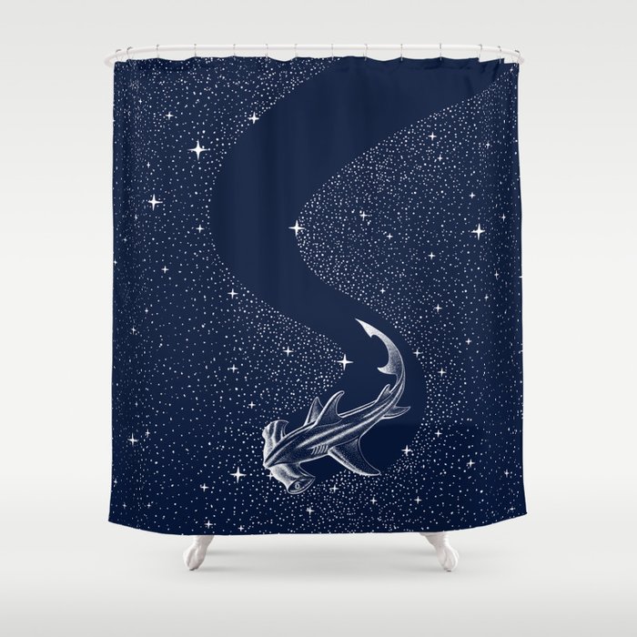 Starry Hammerhead Shower Curtain