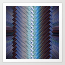 Feathered Blue Abstract Art Print