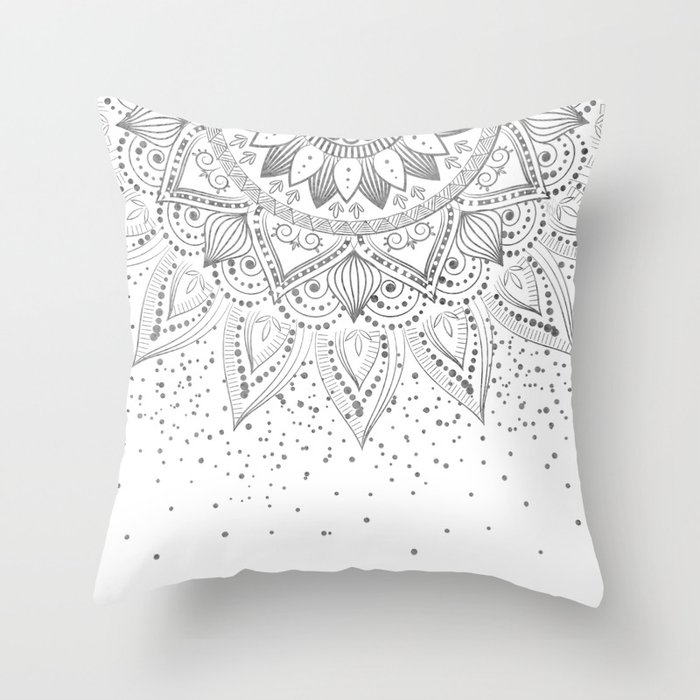  Elegant rose gold mandala confetti design Throw Pillow