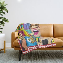 Pop Art Woman Throw Blanket