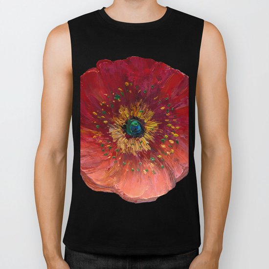 Red Poppy Biker Tank