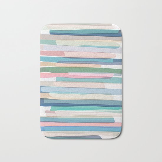 Pastel Stripes 1 Bath Mat