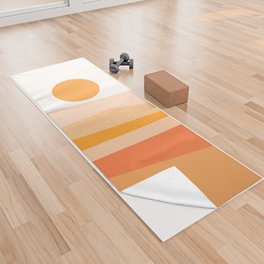 Abstract Landscape 09 Orange Yoga Towel
