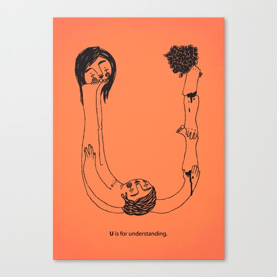 U / disable alphabet Canvas Print
