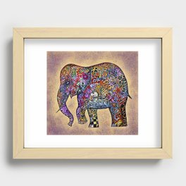 Antique Town Elephant  - Artist Oxana Zaika -painting Recessed Framed Print