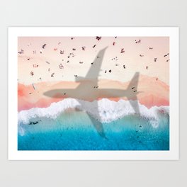 Flying Over The Beach  Art Print