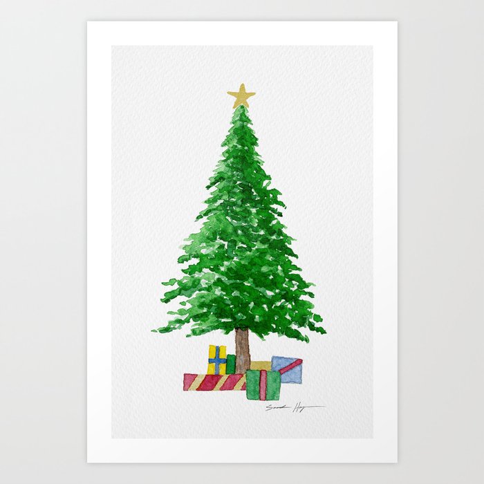 Christmas Tree Art Print by Sarah Haynes Society6