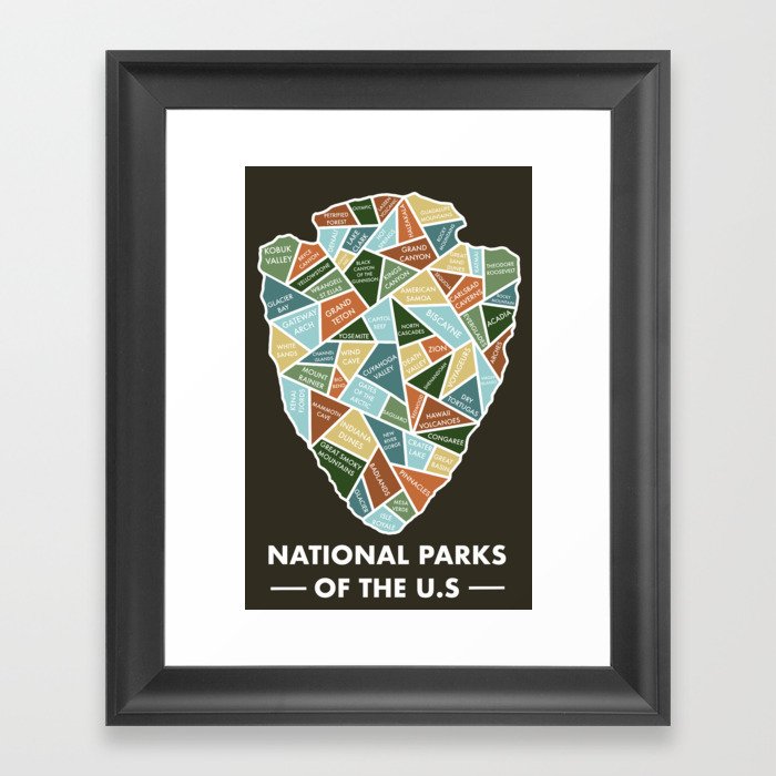National Parks of the U.S. Framed Art Print