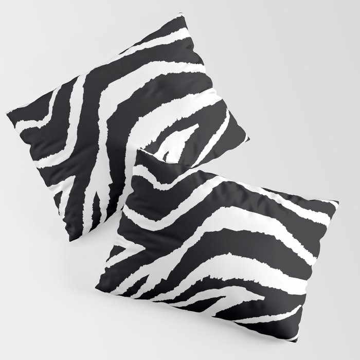 ZEBRA ANIMAL PRINT BLACK AND WHITE PATTERN Pillow Sham