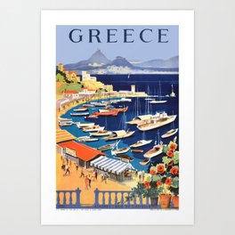 Greece Vintage Travel Poster Art Print