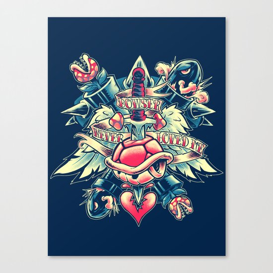 BOWSER NEVER LOVED ME (3-color) Canvas Print