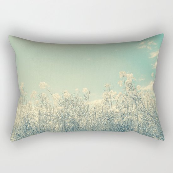 Cotton Candy Wildflowers, Baby Blue Sky Rectangular Pillow
