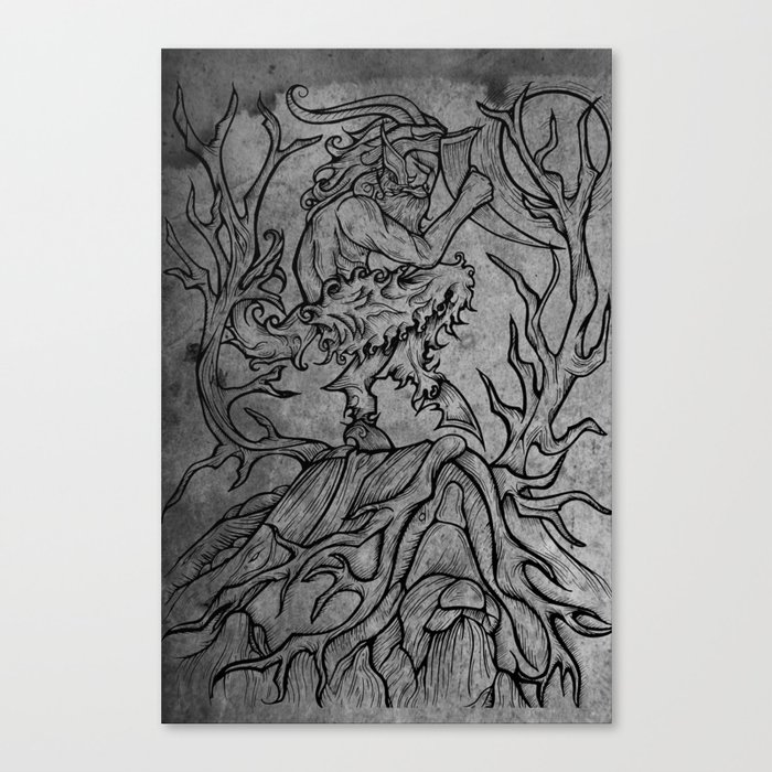 Dancing in the Wood - Silver Canvas Print