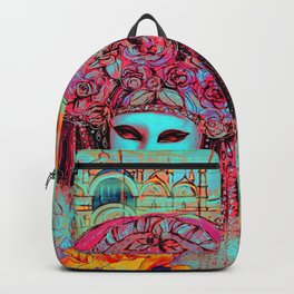 Turquoise Venice Backpack | Venice, Venetiancarnival, Green, Blue, Romantic, Travel, Watercolor, Graphicdesign, Italy, Masquerade 