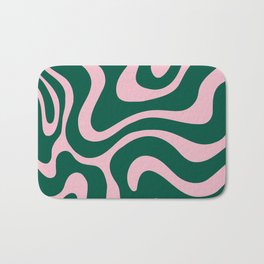 Warped Swirl Marble Pattern (emerald green/pink) Bath Mat