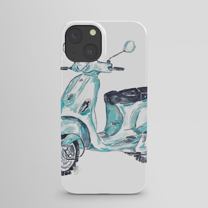 Vespa scooter print Kids room wall decor painting iPhone Case